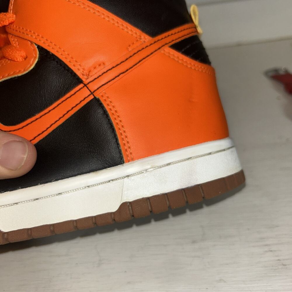 Size 5y - Nike Dunk High Chenille Swoosh - Safety Orange - Picture 3 of 10